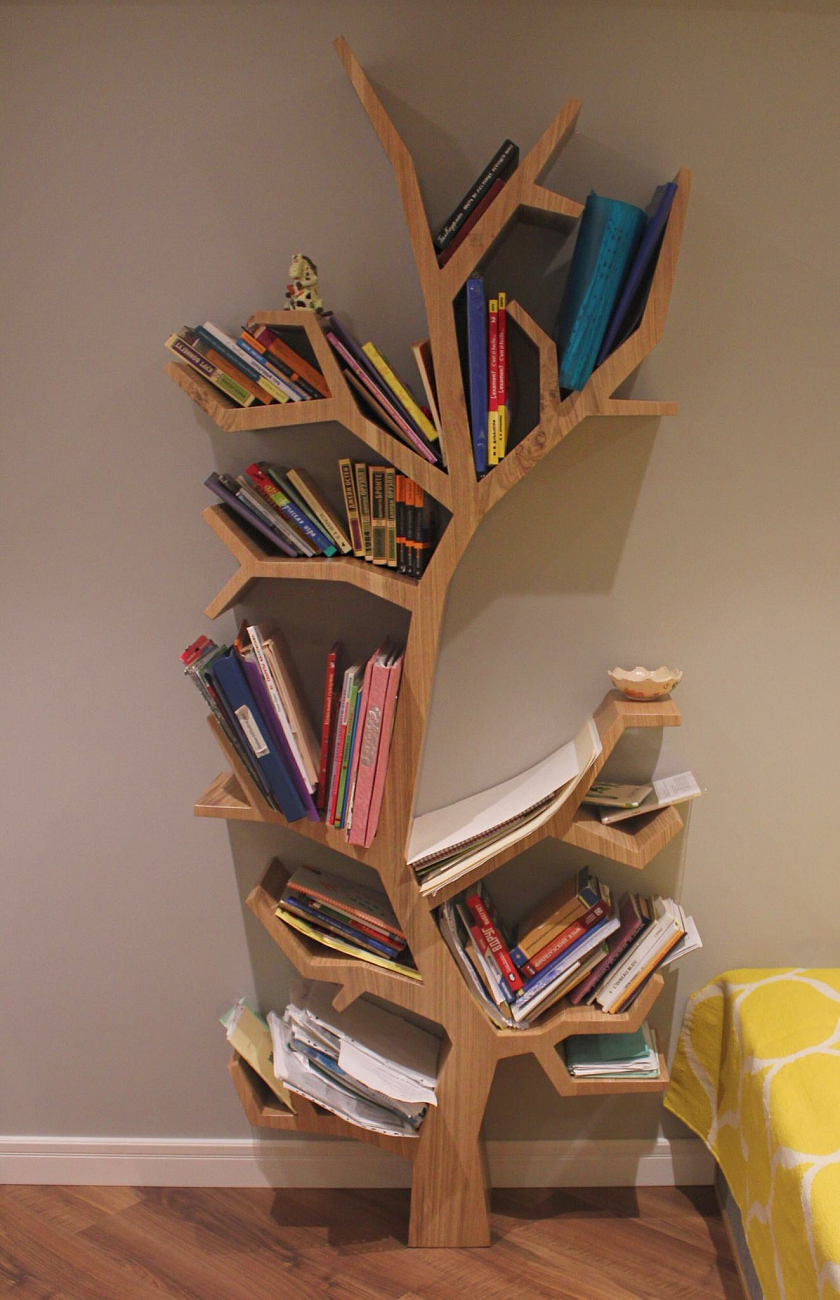 Стеллаж деревянный дизайнерский дуб "Дерево" от Odingeniy ODINGENIY СТЕЛЛАЖИ "ДЕРЕВО" 178375 Бежевый  - Вид №7