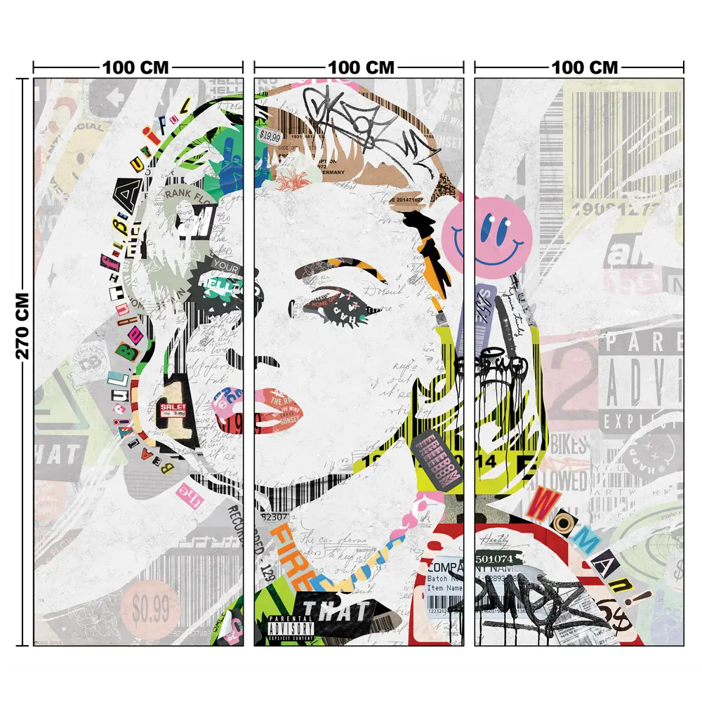 Фотообои Поп-арт коллаж флизелиновые 300x270 см L13-581 FBRUSH 3D FLIZART STLM-2136042 - Вид №4