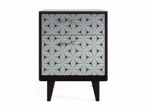 Тумбочка прикроватная венге с рисунком Thimon THE IDEA  210286 Белый;венге;черный