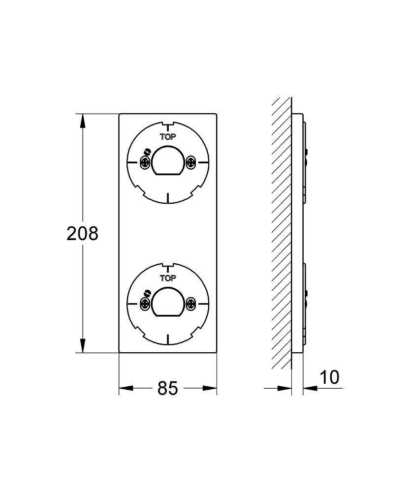40548000 Монтажная панель для управления Grohe Allure F-digital хром - Вид №1