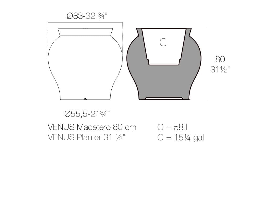 Яркий круглый плантатор Vondom Венера ARCH-00073661 - Вид №5