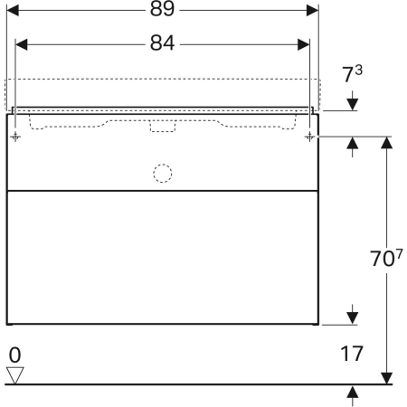 841391000 Шкафчик для раковины Geberit iCon, с двумя выдвижными ящиками Geberit  - Вид №20