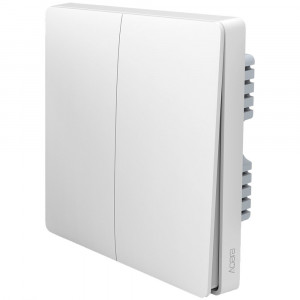 566818 Настенный выключатель "Wall Switch" двухклавишный, без нулевой линии, белый Aqara