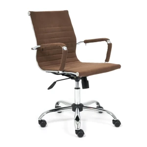 90234199 Кресло компьютерное Сантиметр Tetchair флок цвет коричневый 14446 STLM-1452048