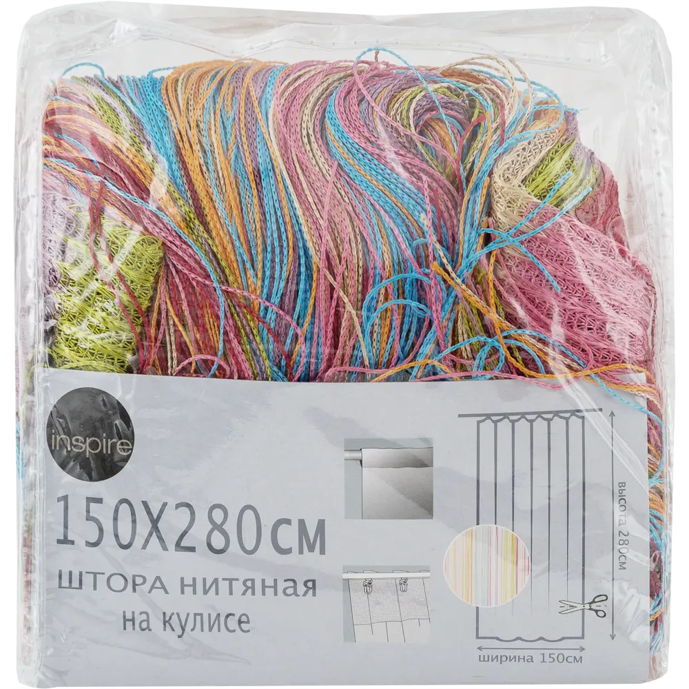 Штора нитяная Inspire, 150х280 см, цвет радужный STLM-2136822 - Вид №5