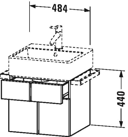 VA650407575 Vero Air Тумбочка подвесная Лен, декор Duravit - Вид №1