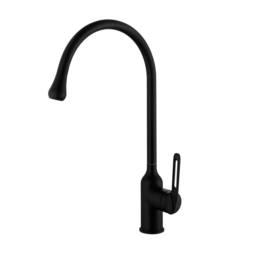 Смеситель для кухни Haiba HB71825-7 черный с поворотным изливом 89396809 STLM-1575806 - Вид №1