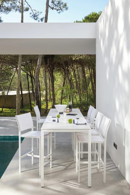 MNST184 Барный стул 80 белый текстиль белый Manutti Latona - Вид №2