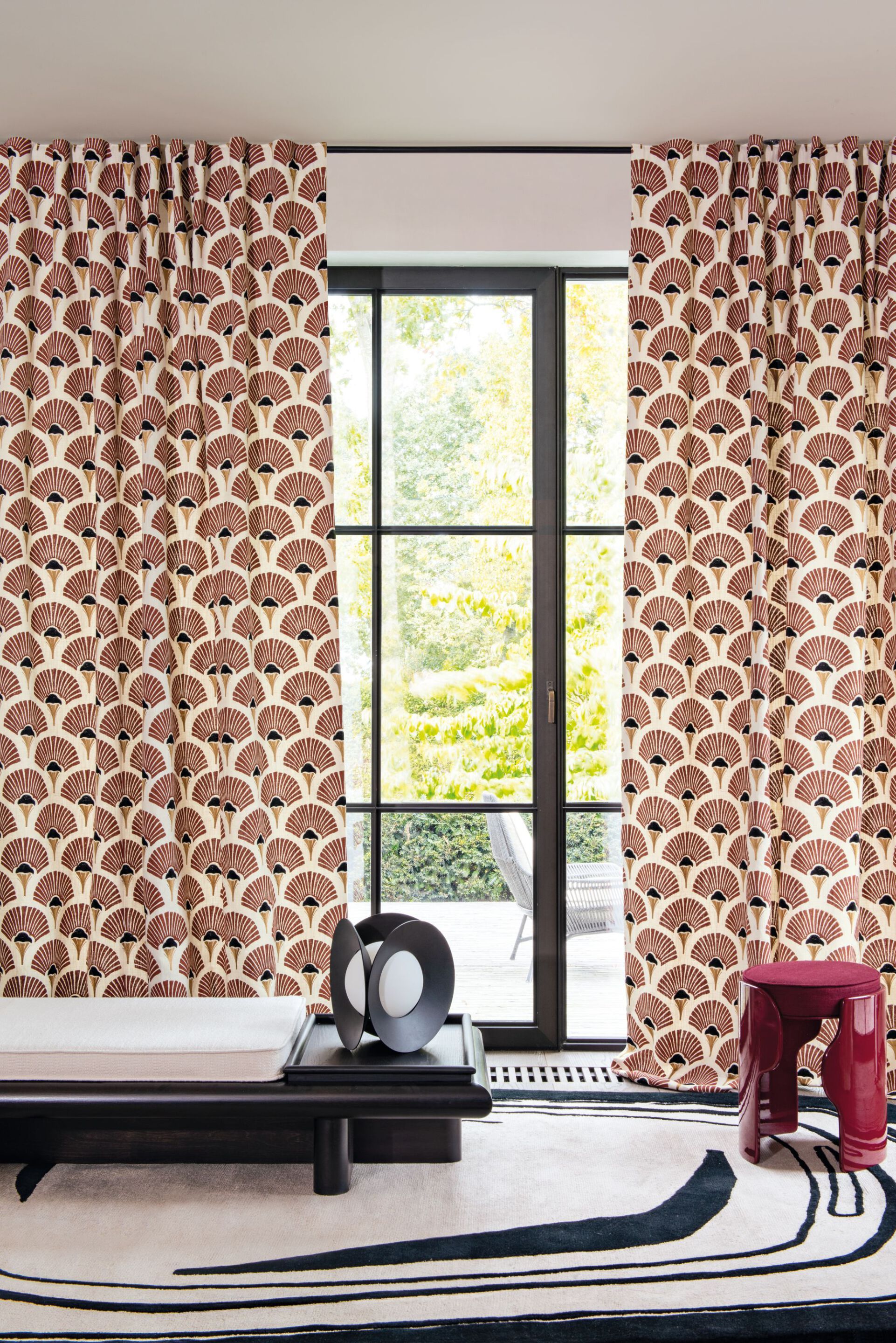 Льняная и хлопковая ткань для штор с цветочным рисунком Casamance Linefolia ARCH-00106312 - Вид №1