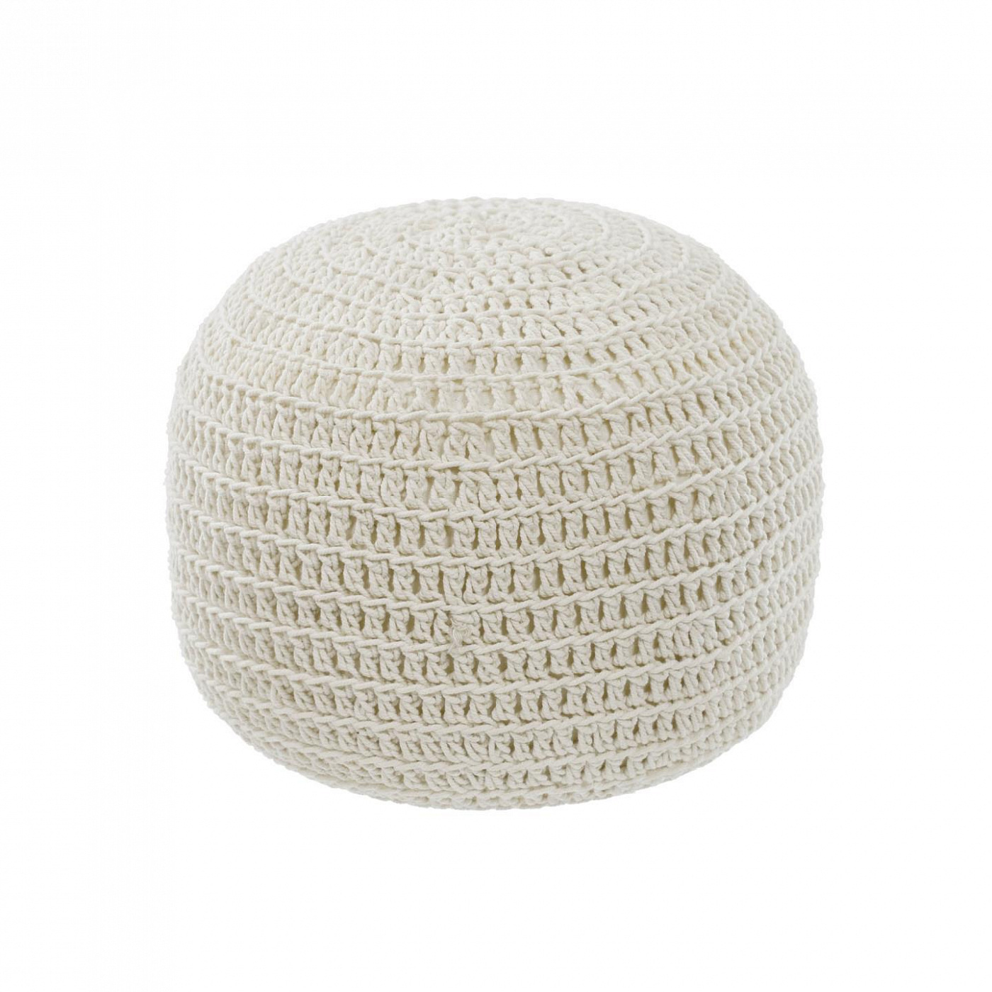 108490 Круглый хлопковый пуф белый Ø 25 см La Forma Fara 