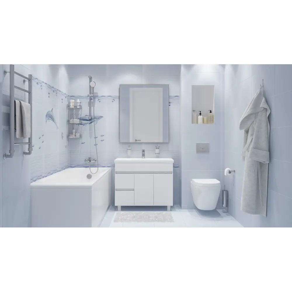 Декор «Марис Черепашка» 30х60 см цвет белый BELANI STLM-2072636 - Вид №3