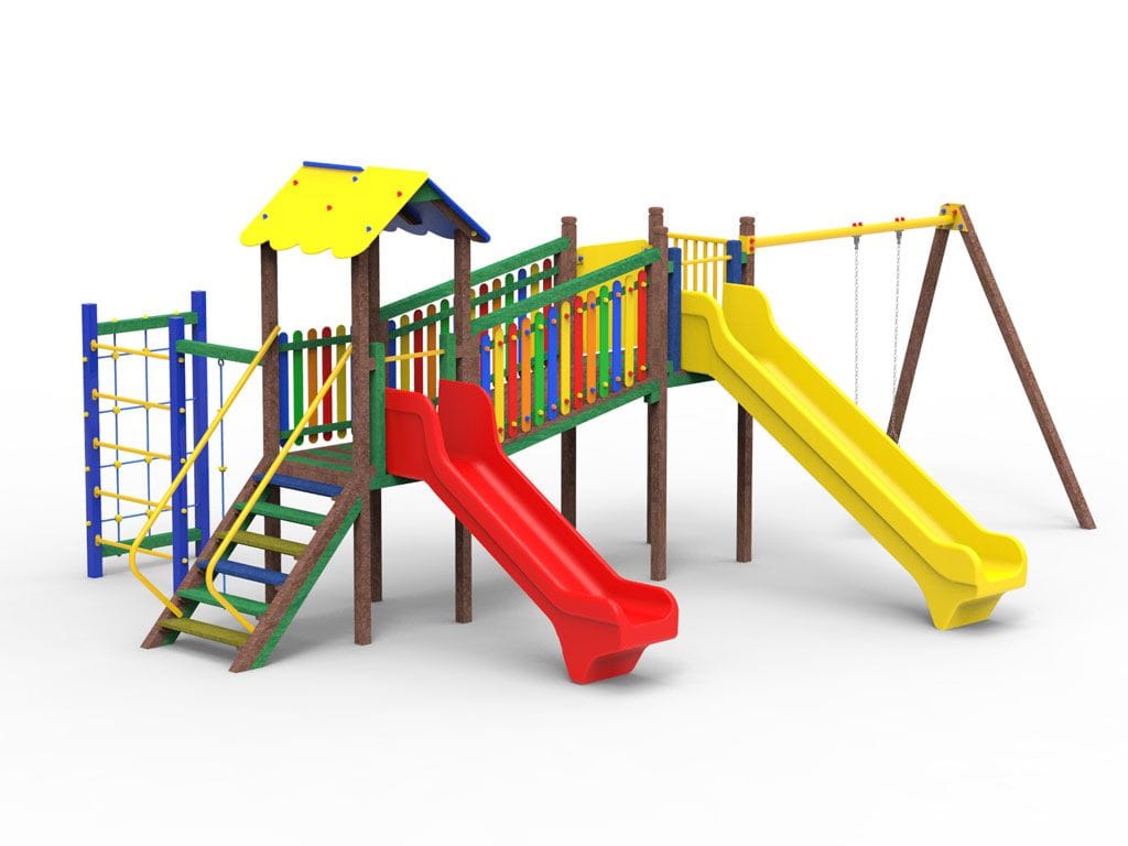 Рециркулированная пластиковая игровая структура EUROCOMITALIA COMBI SLIDE ARCH-00152424