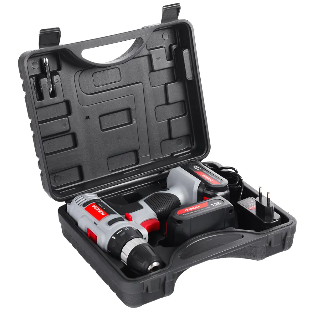 Дрель-шуруповерт аккумуляторная Победа ДА-12/2, 12 В Li-ion 2x2 Ач STLM-2186994 - Вид №8