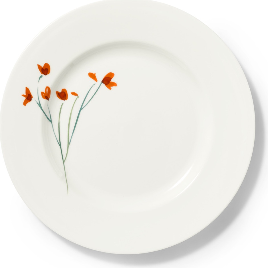 10639861 Dibbern Тарелка обеденная Dibbern "Впечатление.Красные маки" 28см Фарфор 