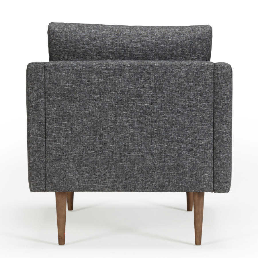 Кресло Hugo с ножками из дуба/грецкого ореха, темно-серое Kragelund 37001248248 - Вид №3