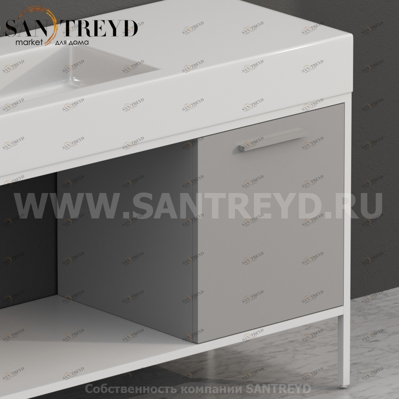 SD4548NO2 Тумба с открывающейся правой створкой (с 1 стеклянной полкой) Globo Ceramica Globo INCANTHO