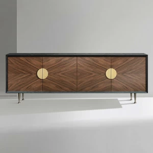 Тумба длинная с 4 дверцами американский орех Sundraw ACWD SUNDRAW 00-3981947 Коричневый