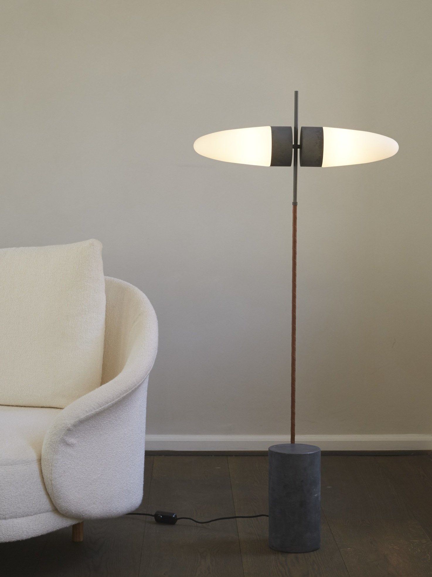 Торшер с мраморным основанием и стеклянным абажуром 101 Copenhagen Bull ARCH-00060357 - Вид №4