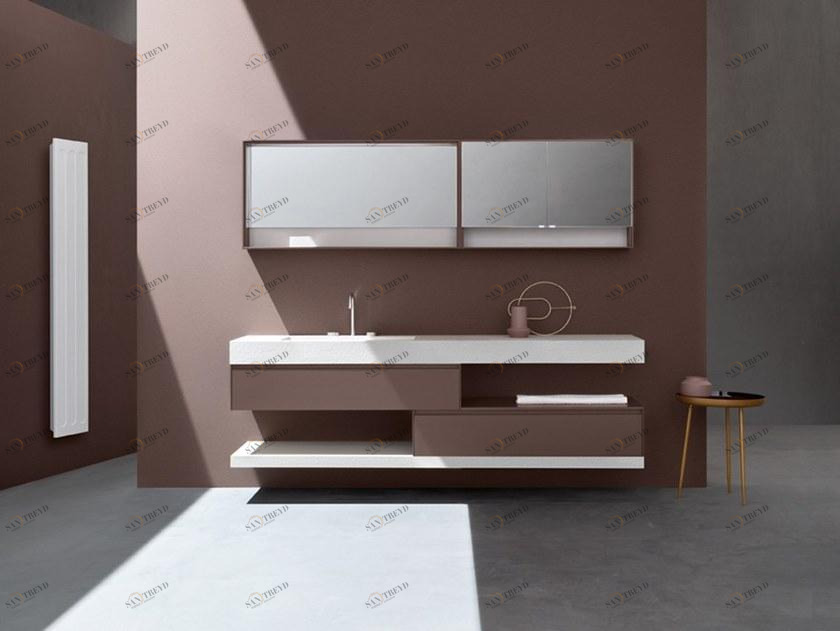 ARBLU Подвесная тумба под умывальник, двойная лакированная 5.zero Zr1008