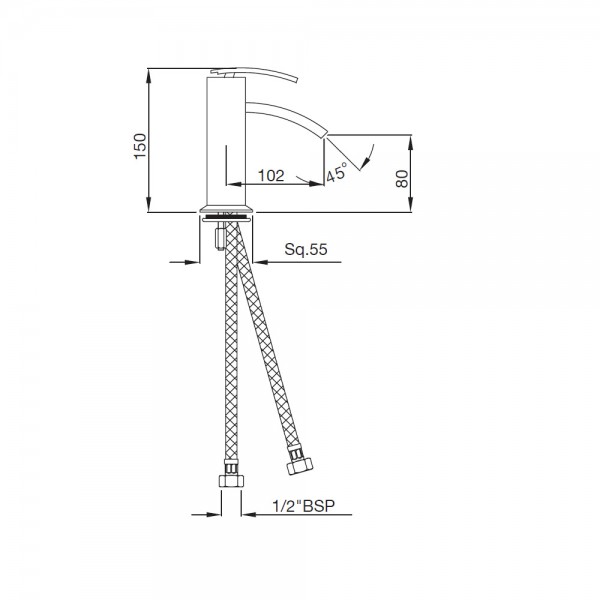 XQU-GRF-43011B Смеситель для раковины Artize Xquisite Графит  - Вид №1