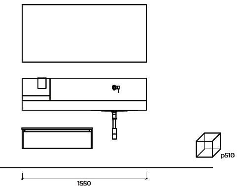 Cerasa Тумба под умывальник из меламина одинарная с ящиками Segno sun-id-1381478 - Вид №5