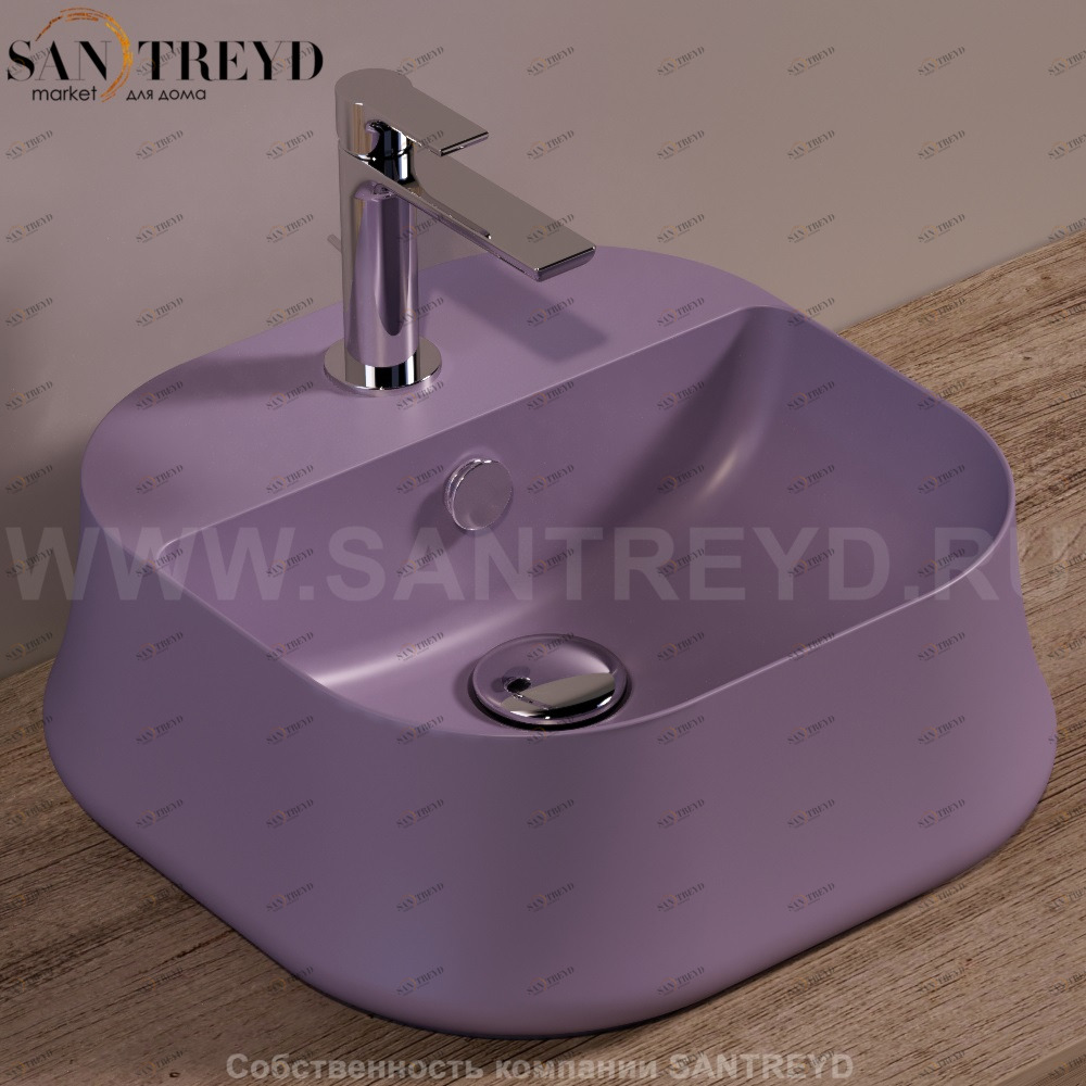 SH07PRUGNAMATT Накладная раковина на столешницу  квадратная Simas Sharp