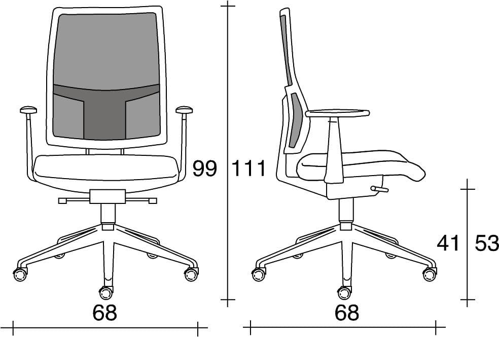 Офисное кресло с сетчатыми колесами и подлокотниками с 5 спицами TALIN Allynet ARCH-00119708 - Вид №2