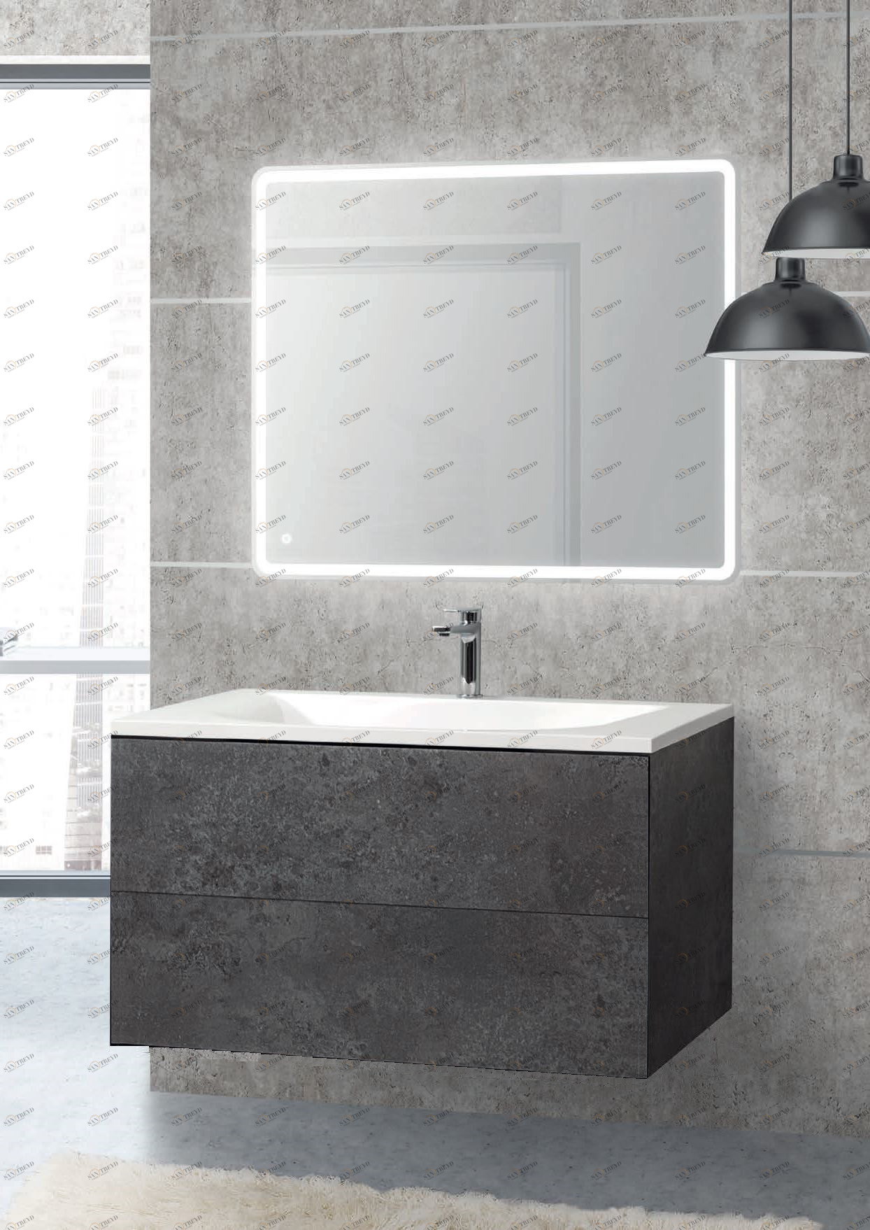 Мебель для ванной CEZARES PREMIER-HPL-100-2C-SO-MGN-BLUM-EST 