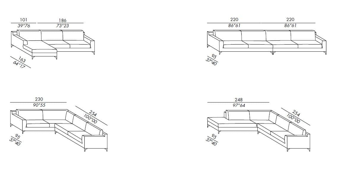 Съемный диван из ткани Meridiani Prince ARCH-00066898 - Вид №4