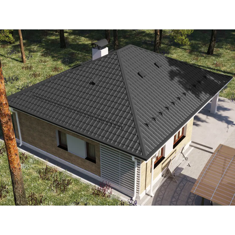 Металлочерепица 0.5 мм ГОСТ 3600x1180 мм RAL 7024 серый 89334786 STLM-2119374 Grand Line  - Вид №4