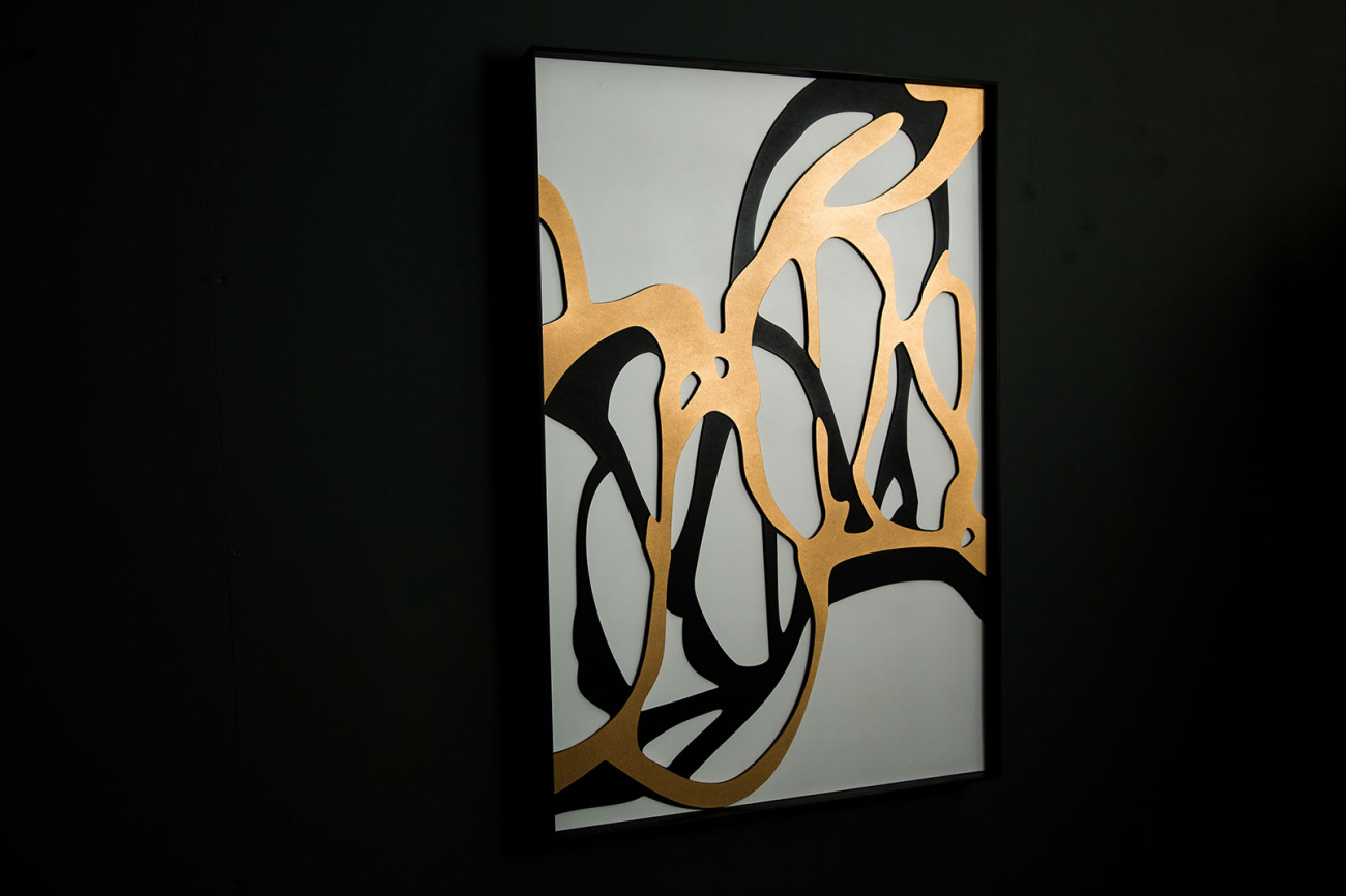 Панно-картина на стену Woodcut EVENHOME  192759 Золото;черный  - Вид №2