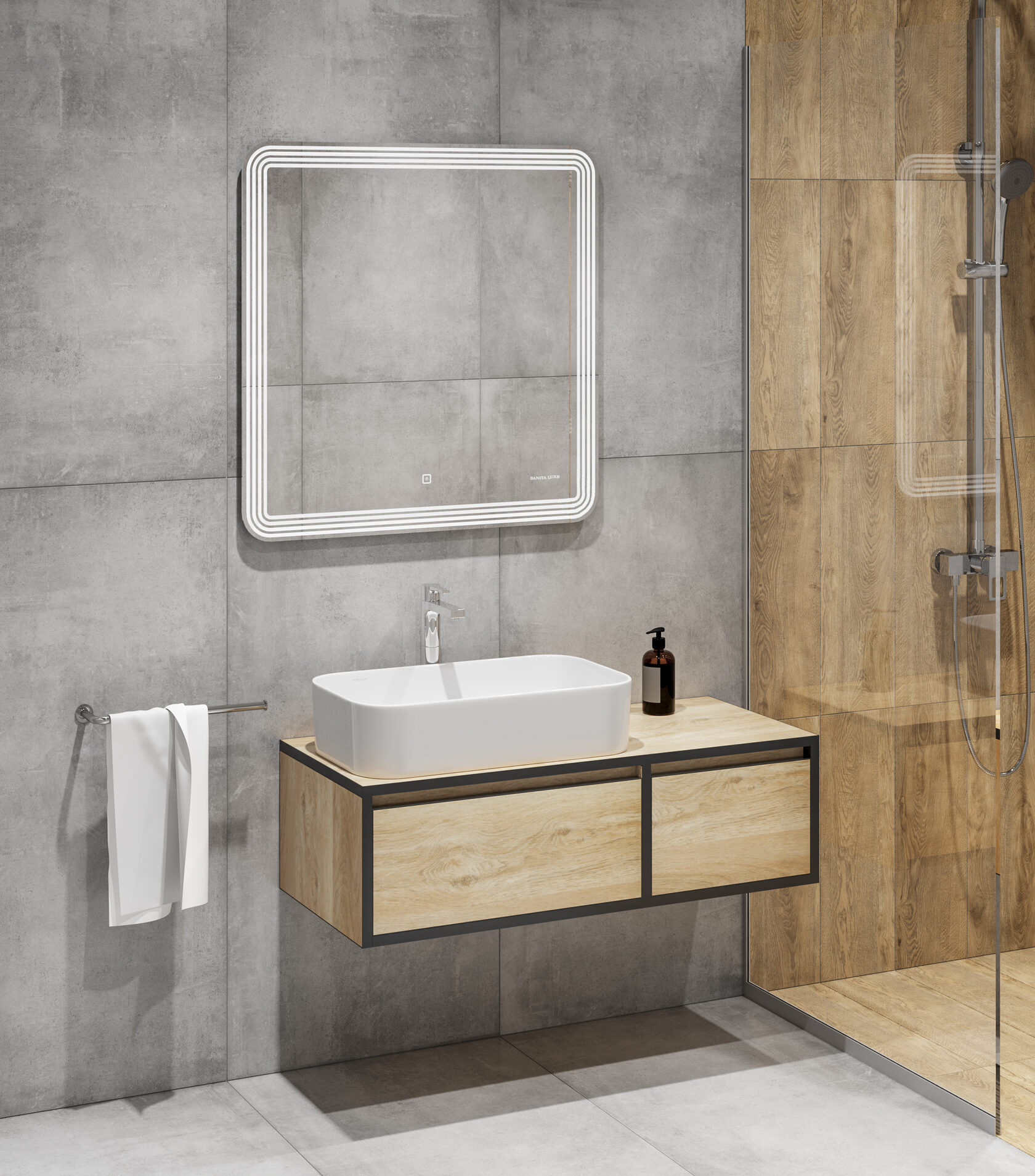 Тумба подвесная Infinity 100 - 20 дуб SANITA LUXE INFSLCW10025021W1 - Вид №2