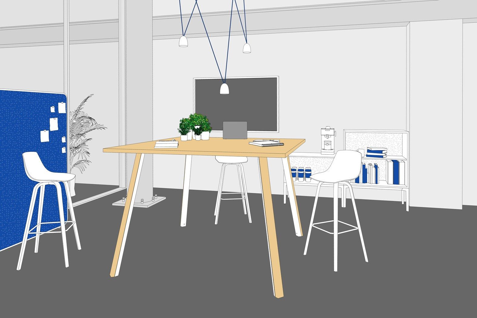 Высокий квадратный ламинированный стол Lapalma ARCH-00050446 - Вид №7