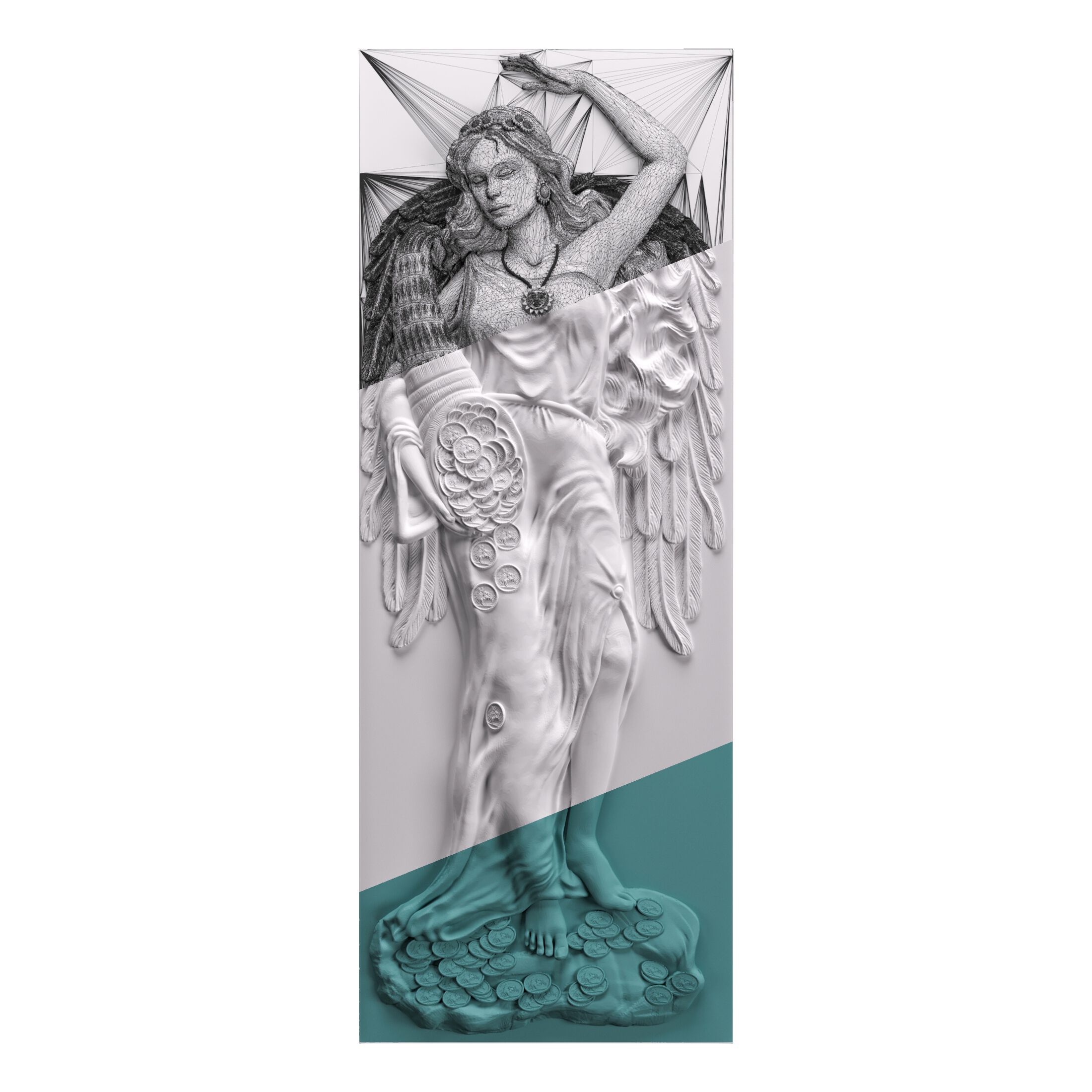 Трехмерная декоративная гипсовая панель WallDeco FORTUNA ARCH-00055579 - Вид №2