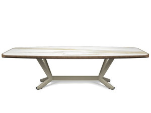 Керамический и стальной бочковый стол