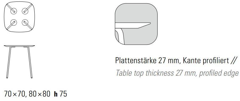 ZEITRAUM Квадратный стол из стали и дерева Okito sun-id-1429309 - Вид №3