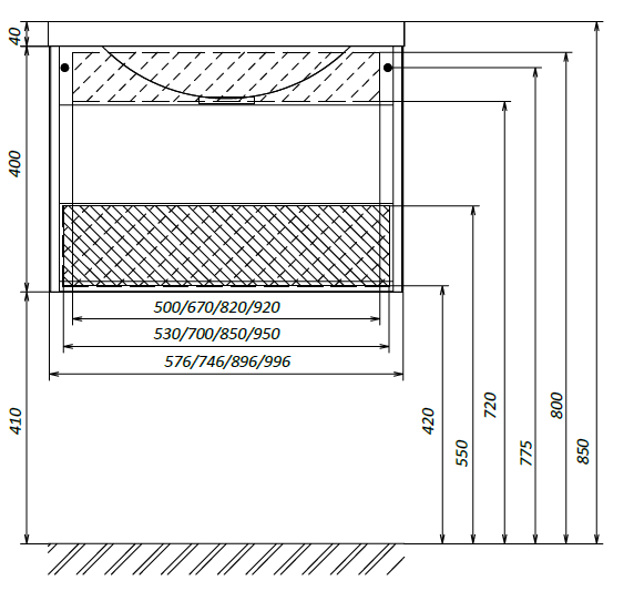 У51045 Тумба без раковины Этюд 100П 1я 1 Marka Этюд  - Вид №7