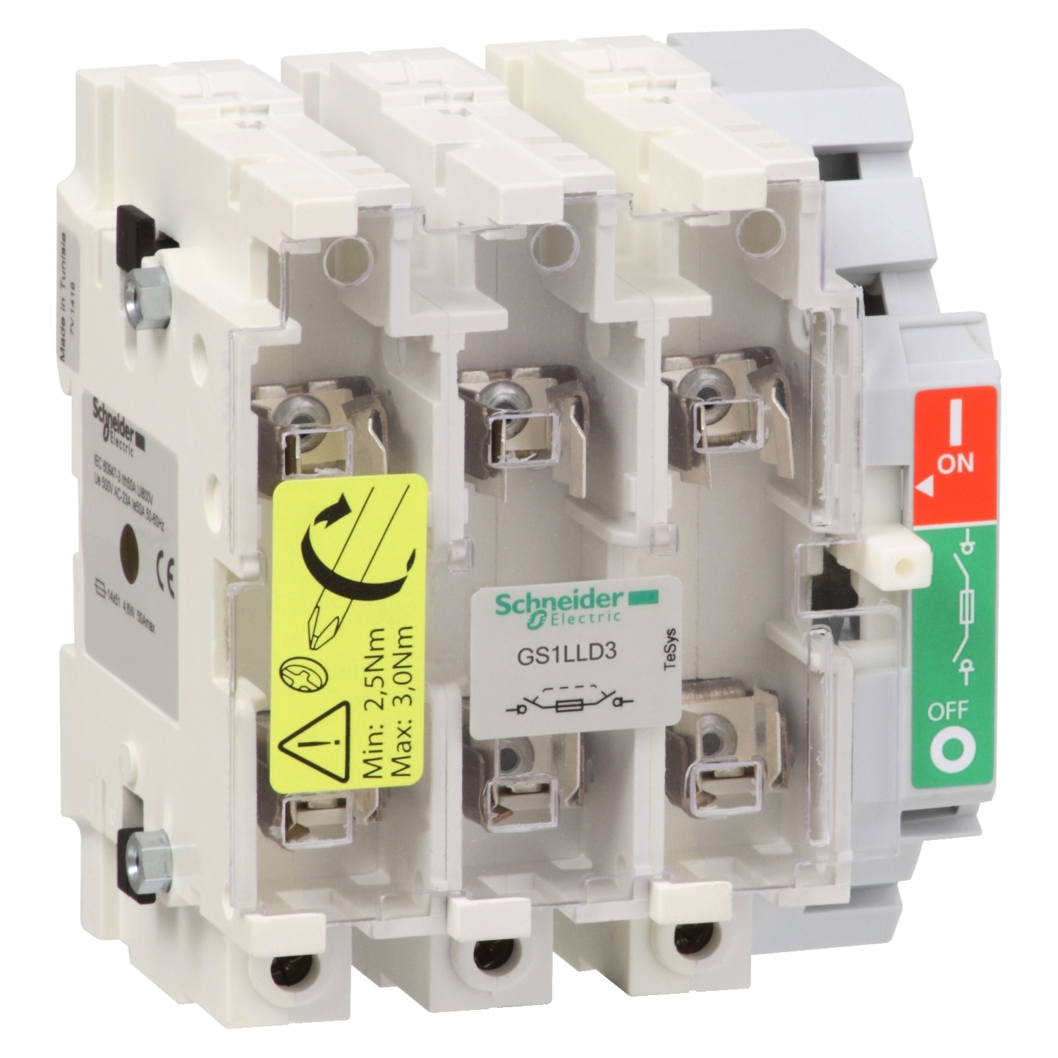 GS1LLD3 Рубильник с предохранителем GS 160А 3P, 00 Schneider Electric TeSys 