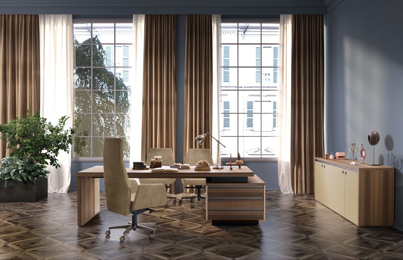 Деревянный офисный шкаф с распашными дверями i 4 Mariani Kefa ARCH-00046190 - Вид №3