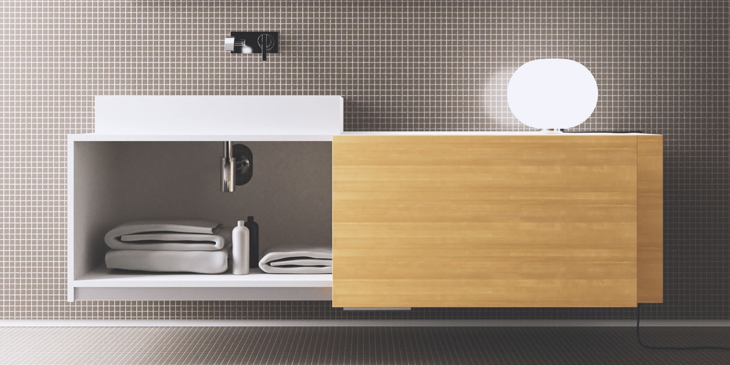 Moma Design Тумба подвесная с раздвижными дверками 1400 Emotion Slide 500 дуб распил S45026145TS - Вид №1