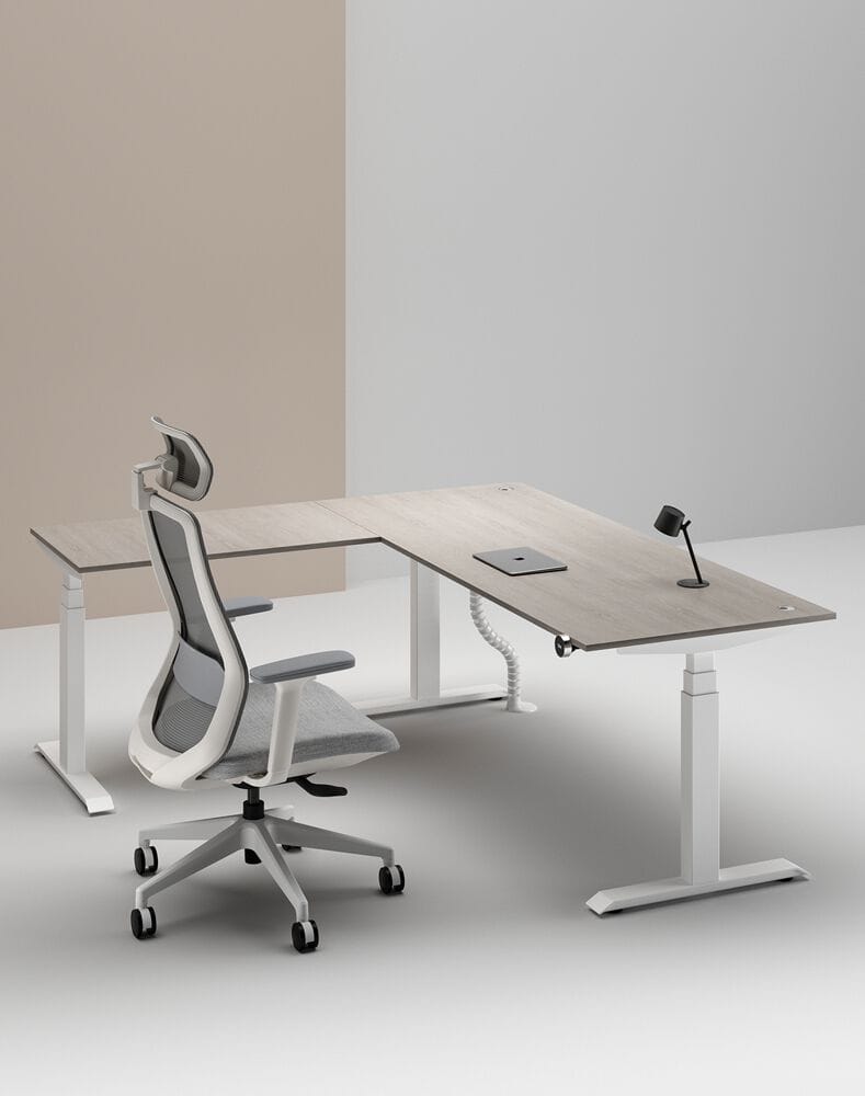 Деревянный регулируемый по высоте угловой стол с системой люверсов WORKSPACE MAX TRIPLE MOTOR ARCH-00114643 - Вид №13