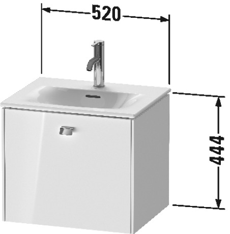 BR420901818 Тумбочка подвесная Brioso #BR4209 520 x 419 мм Белый матовый, декор Duravit - Вид №1