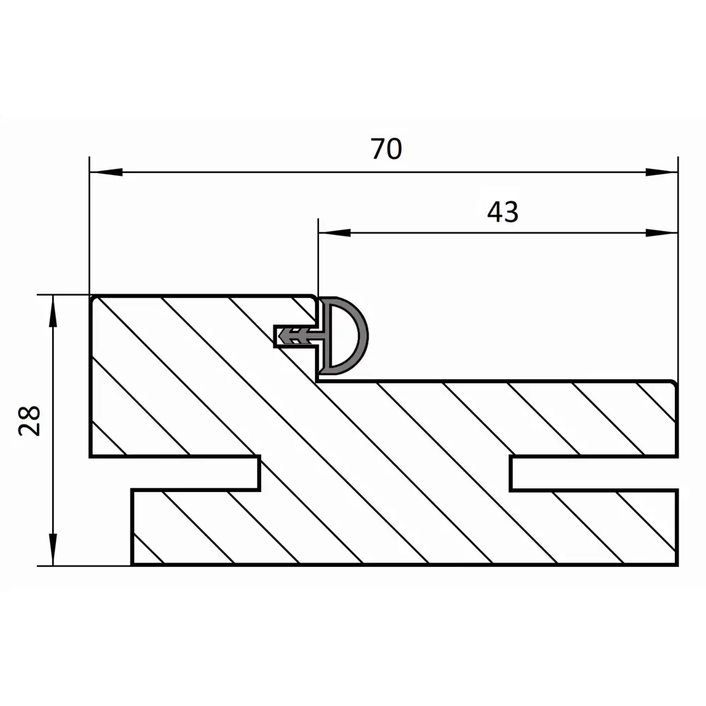 Брус Лестер 2100х70х28 мм цвет сильвер BELWOODDOORS STLM-2158025 - Вид №2