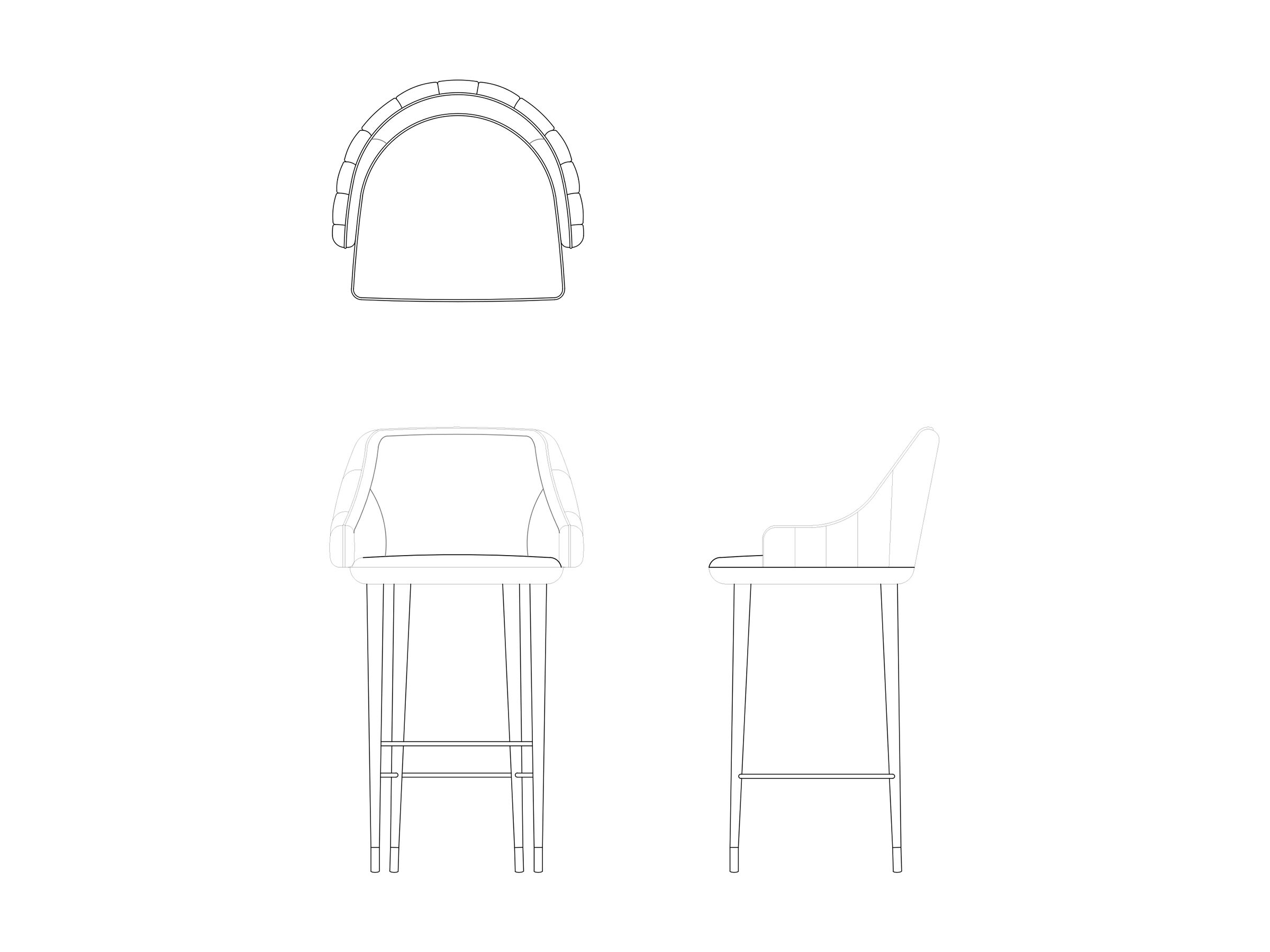 Кожаный барный стул с подставкой для ног Casa Magna DUMAS ARCH-00075578 - Вид №1