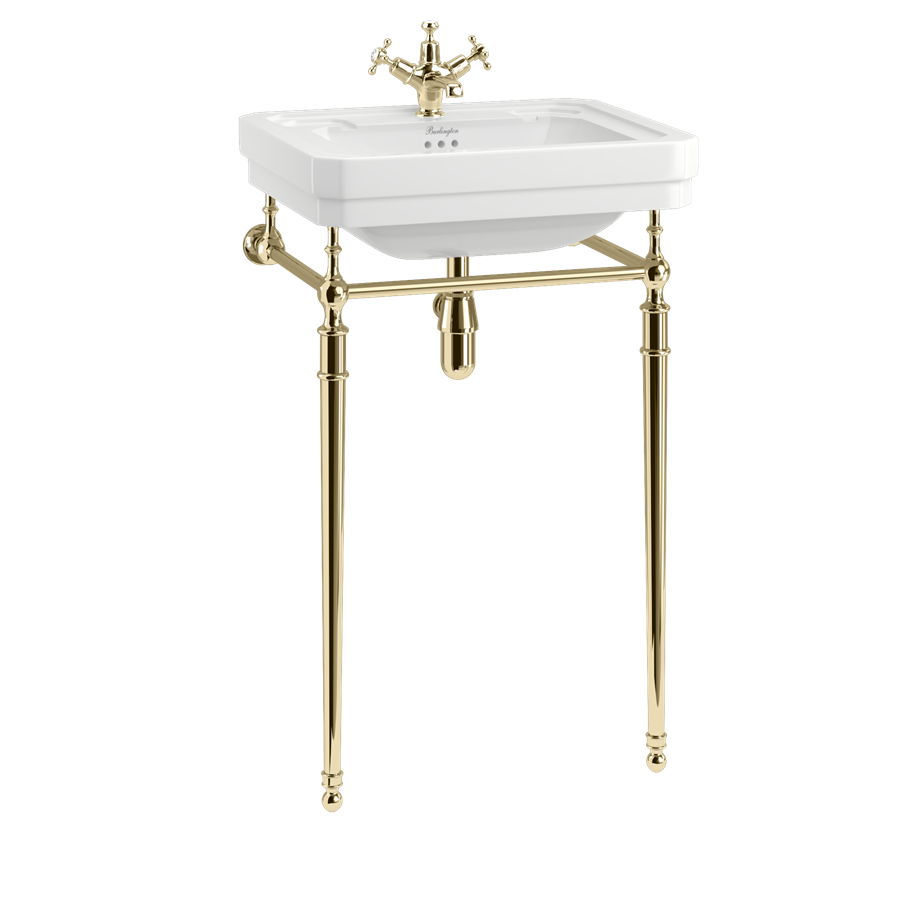 Burlington Victorian Раковина в викторианском стиле 560 мм с умывальником Regal Gold с 1 отверстием под смеситель B2 1TH-T62 GOLD-T22A GOLD 