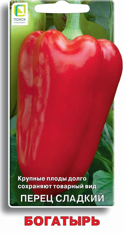 Семена перца сладкого Богатырь от ПОИСК - урожайный сорт для теплиц и открытого грунта 86217860 STLM-0066881