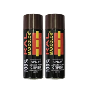 91999077 Краска аэрозольная Maxcolors Ral 8017 2шт глянцевый цвет шоколадный 0.8 л 2 шт STLM-1449108
