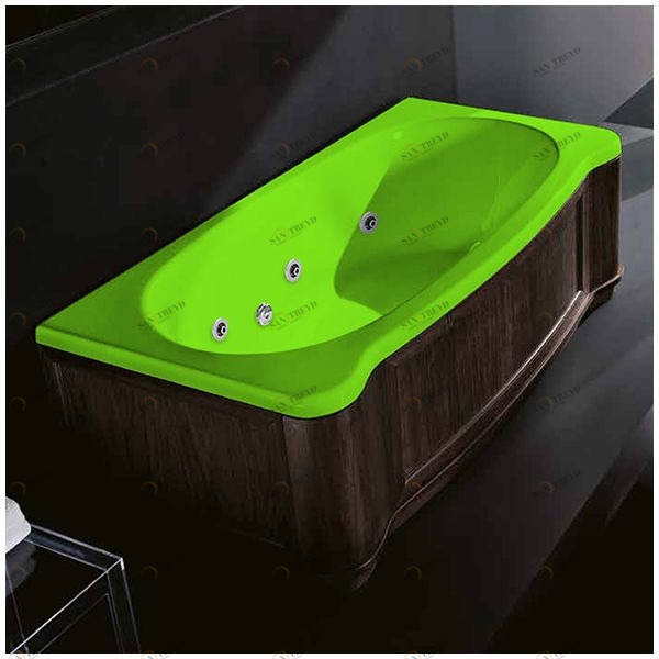 Ванна Gruppo treesse New Classic Young STD-V6747-DX-WV-S салатовая с гидромассажем прямоугольная правая деревянная панель венге STDV6747DXWVS