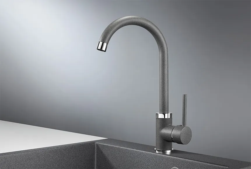 2125, ГРАФИТ (ЧЁРНО-СЕРЫЙ), СМЕСИТЕЛЬ КУХОННЫЙ GRANULA 2125-ST23