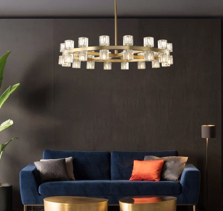 Люстра стеклянная 30х75 см золотая Arcachon Gold 10081P/D750 DELIGHT COLLECTION ДИЗАЙНЕРСКИЕ 00-3883165 Золото;прозрачный  - Вид №2